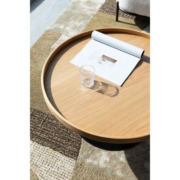 Ümmargune kohvilaud naturaalse tammepuust pealispinnaga, läbimõõduga ø 70 cm Yuri L - White Label-image-2