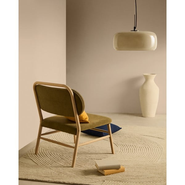 Roheline šenillist tugitool Helda - Kave Home-image-1