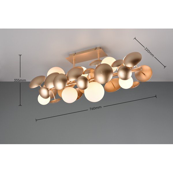 Kuldne-valge klaasist varjuga laevalgusti 76x22 cm Bubble - Trio Select-image-3