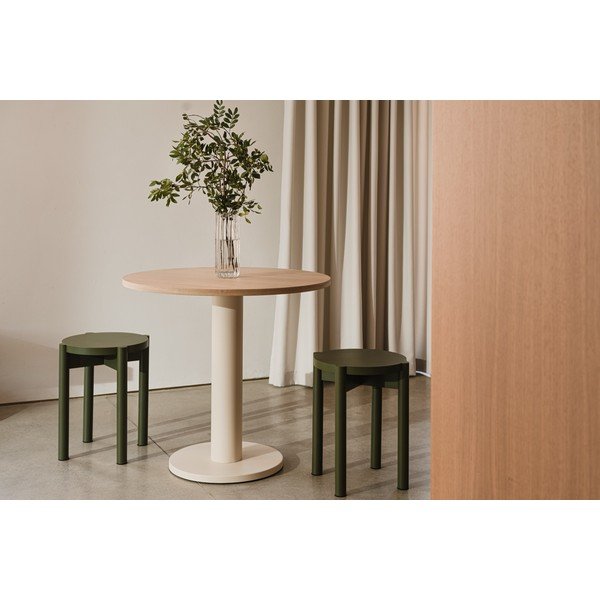 Ümmargune söögilaud tammepuust pealispinnaga, ø 80 cm Sool - noo.ma-image-2