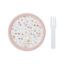 Laste suupistekarp koos kahvliga Flowers & butterflies - Mepal