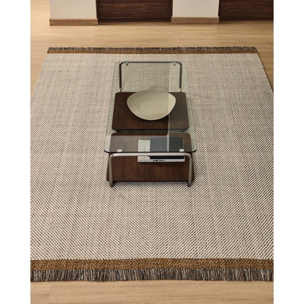 Kreem käsitsi kootud villane vaip 160x230 cm Brina - Kave Home-image-1