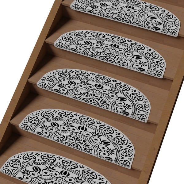 Must-valged trepivaibad 16 tk komplektis 20x65 cm Anatolian Lace - Vitaus-image-1