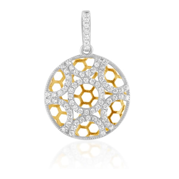 Stříbrný přívěsek s bílými zirkony Swarovski Elements Crystals Sun