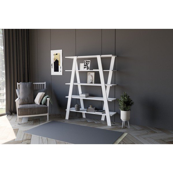 Valge raamaturiiul 120x150 cm Conde - Kalune Design-image-1