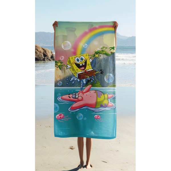 Puuvillane beebirätik 70x140 cm Sponge Bob "Tropical Duo" - Jerry Fabrics-image-1