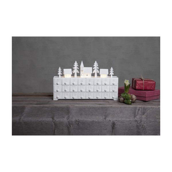 Valge advendikalender tuledega , pikkus 38 cm Yuletide - Star Trading-image-2