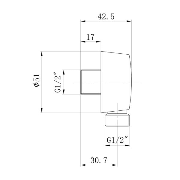 Matt hõbedane messingist dušiühenduse osa ø 5 cm - Sapho-image-1
