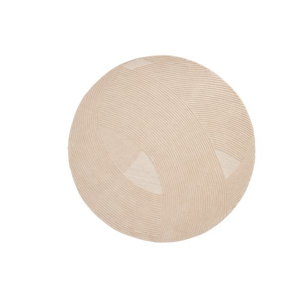 Kreem käsitsi kootud villane ümmargune vaip ø 200 cm Domm - Kave Home