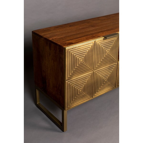 Kuldne mangopuidust telerilaud 40x60 cm Volan - Dutchbone-image-1