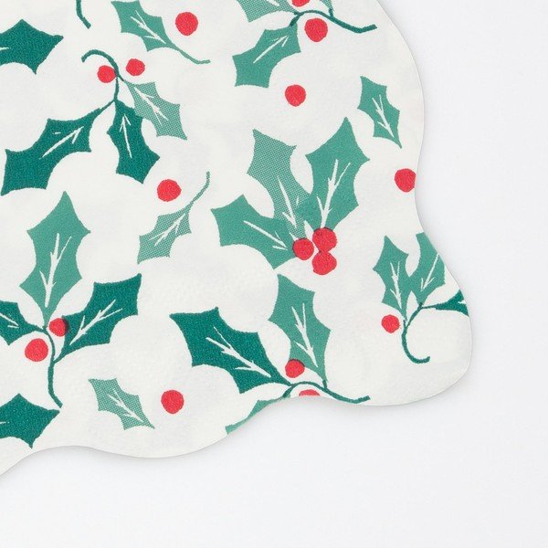 Paberist salvrätikud 16tk komplektis Holly Pattern - Meri Meri-image-1