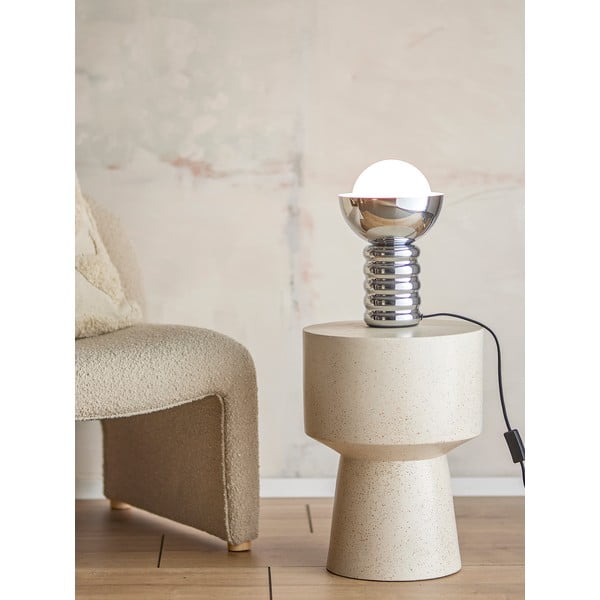 Hõbedane lauavalgusti klaasist varjuga (kõrgus 32 cm) Spike - Bloomingville-image-2