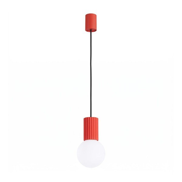 Punane opaalklaasist ripplamp ø 12 cm Orbital - Sollux