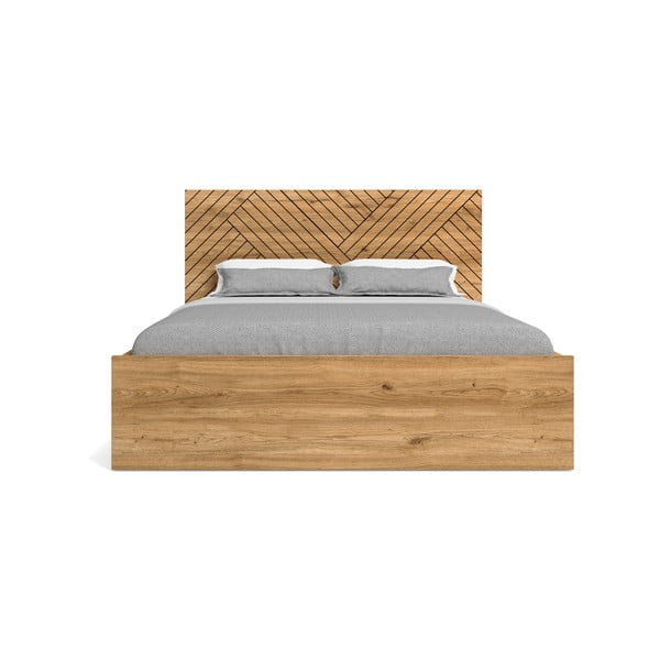 Kaheinimesevoodi tammepuidust naturaalses värvitoonis 160x200 cm Zebra - Marckeric-image-4