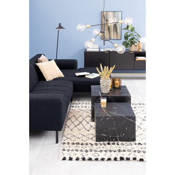 Mustad marmori imitatsiooniga diivanilauad 2tk komplektis 58x58 cm Dice - Actona-image-2