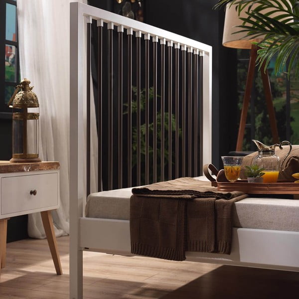 Valge metallist kaheinimesevoodi koos voodipõhjaga 180x200 cm Breeze - Kalune Design-image-1