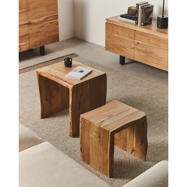Akaatsiapuidust abilauad 2tk komplektis 40x50 cm Lomiri - Kave Home-image-1