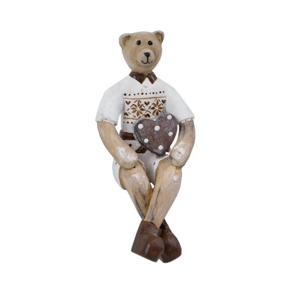 Dřevěná dekorace ve tvaru medvídka Ego Dekora, výška 11,3 cm