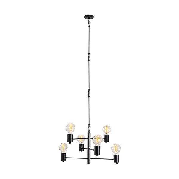 Must rippvalgusti 6 pirnile Hexa Long - Opviq lights-image-2