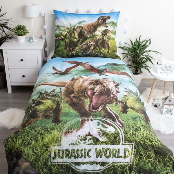 Laste puuvillane voodipesu Jurassic World Forest, 140 x 200 cm Jurský svět - Jerry Fabrics-image-3