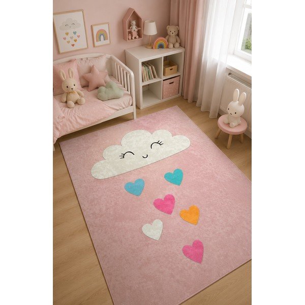 Roosa pestav lastevaip 100x160 cm Clouds - Mila Home-image-1