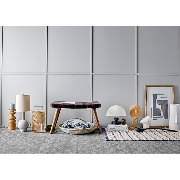 Hall ja sinine tekk Ornament, 160 x 130 cm Throw - Bloomingville-image-1