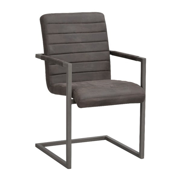 Tmavě hnědá židle s černým kovovým podnožím Rowico Clive