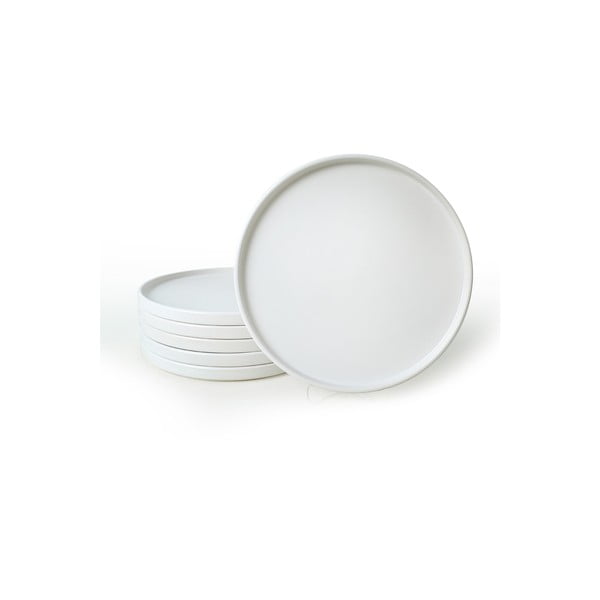 Valged keraamilised taldrikud 6 tk komplektis ø 27 cm - Hermia