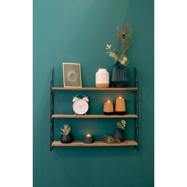 Metallist riiul koos puidust riiulitega Zig Zag - PT LIVING-image-3