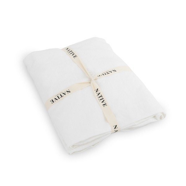 Valge linane voodipesu üheinimesevoodile 135x200 cm Blanco - Native Natural-image-3