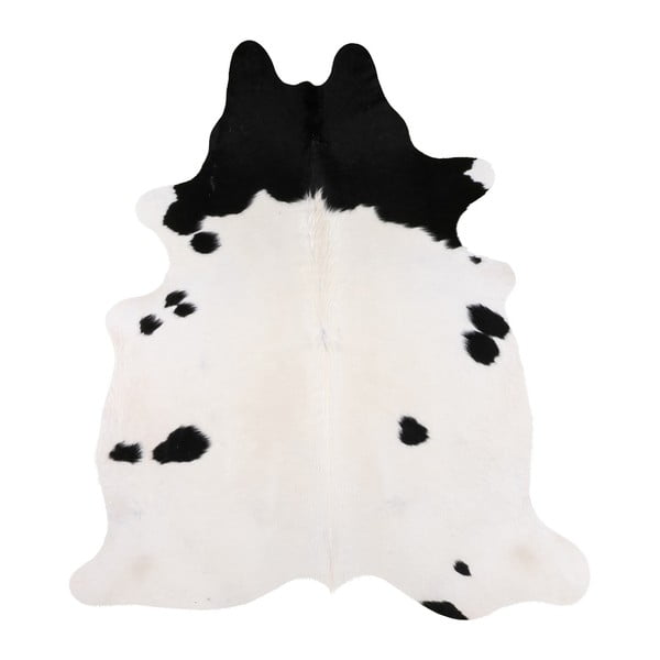 Černo-bílá pravá hovězí kůže Arctic Fur Nero Creamy, 185 x 170 cm