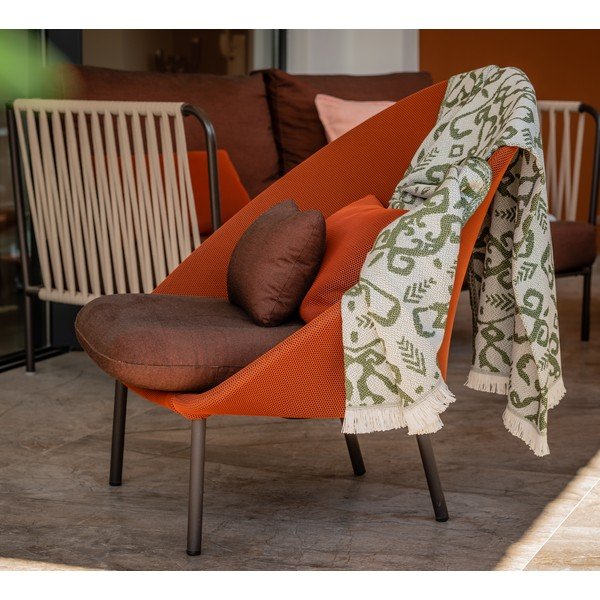 Tumeroheline ruuduline puuvillane suvine linik, 140 x 180 cm Mykonos - Euromant-image-3