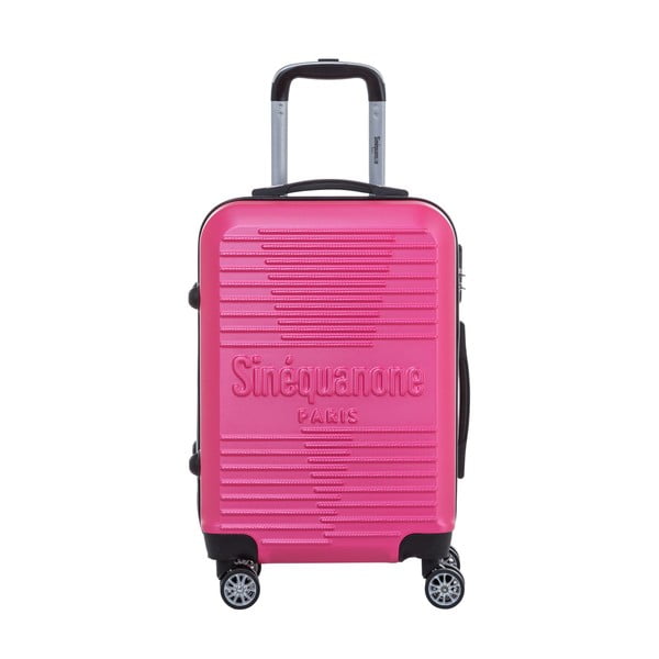 Růžový cestovní kufr na kolečkách s kódovým zámkem SINEQUANONE Rozalina, 44 l
