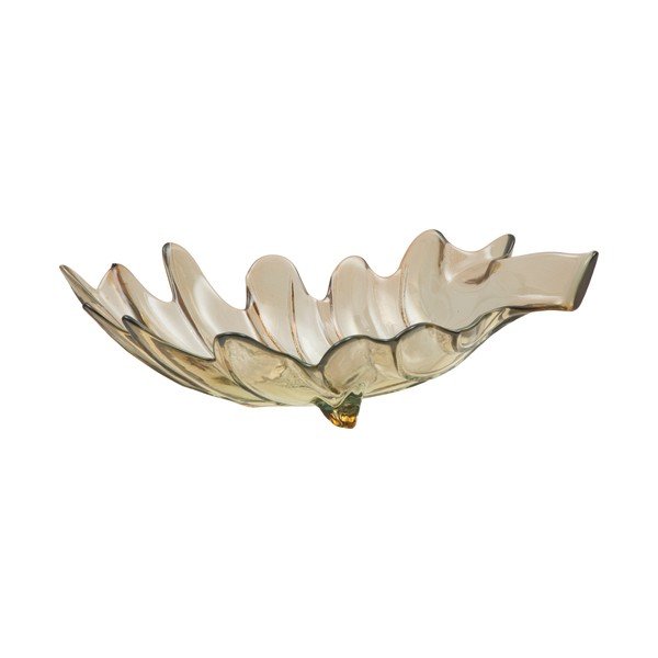 Šedá miska z recyklovaného skla Mauro Ferretti Leaf, 33 x 20 cm-image-3