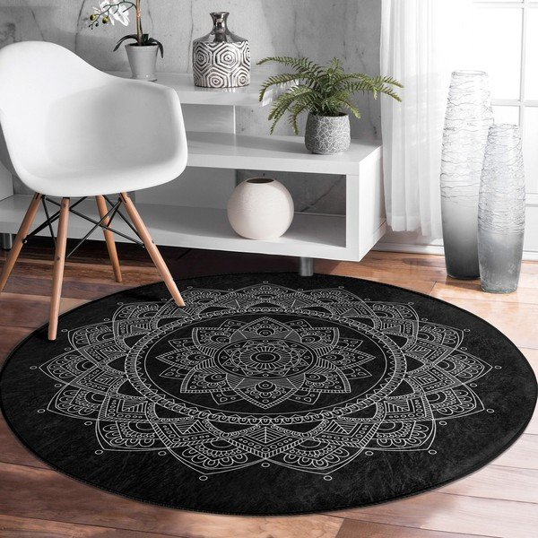 Must pestav ümmargune vaip, sobitub robottolmuimejaga ø 100 cm Comfort - Mila Home-image-4