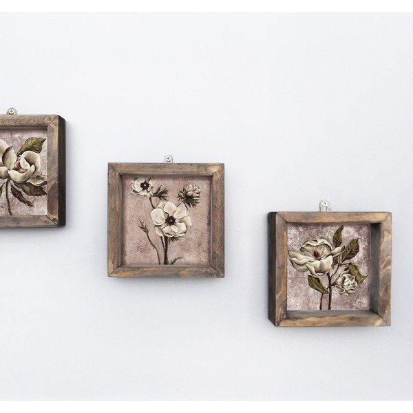 Komplekt 3 Vintage seinamaali, 15 x 15 cm - Evila Originals-image-1