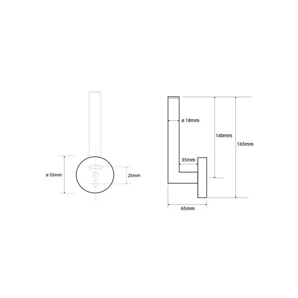 Hõbedast messingist tualettpaberi hoidja X-Round - Sapho-image-1