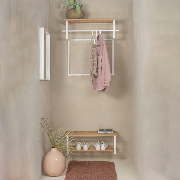 Valge ja naturaalset värvi metallist seinanagi riiuliga Rizzoli - Spinder Design-image-3