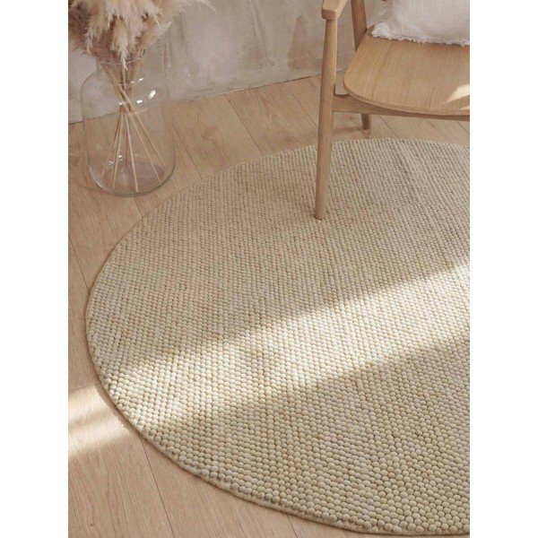Beež käsitsi kootud villane ümmargune vaip ø 200 cm Richmond Diana - Ted Baker-image-1