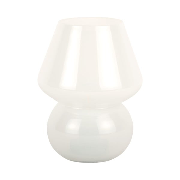 Valge LED laualamp klaasist lambivarjundiga (kõrgus 20 cm) Vintage - Leitmotiv