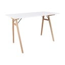 Valge laud pruunide jalgadega Kirjutuslaud, pikkus 120 cm Vojens - Bonami Essentials