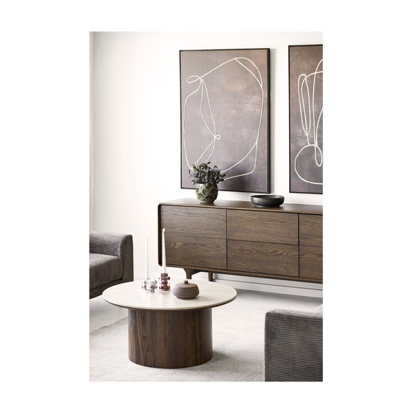Tumepruun tammepuust kummut 180x75x45 cm Darwin - House Nordic-image-2