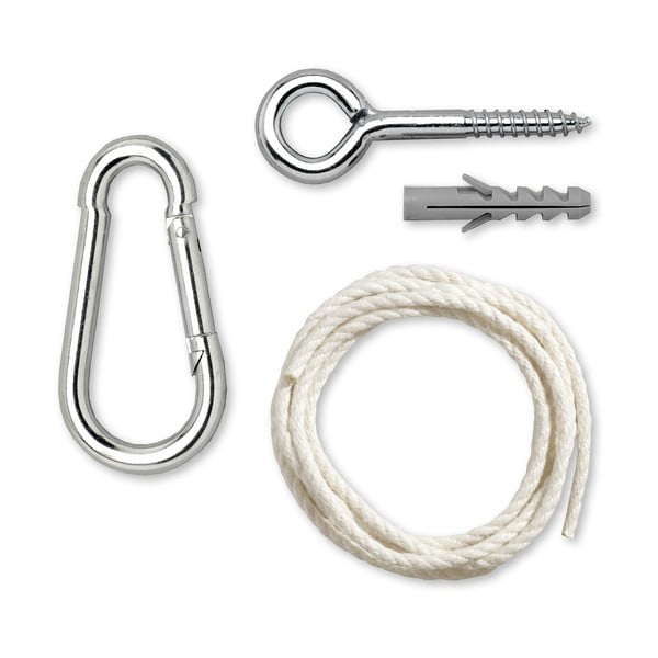 Karabinkový systém uchycení houpacího křesla do trámu nebo stropu