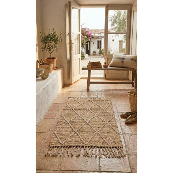 Käsitsi kootud džuudist vaip naturaalses värvitoonis 60x90 cm Shaila - Yes Everyday-image-1