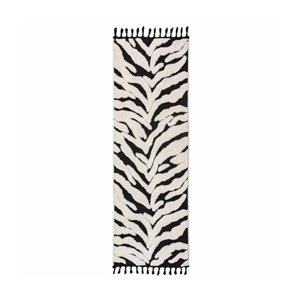 Mustvalge jooksja 80x300 cm Esra Zebra - Flair Rugs