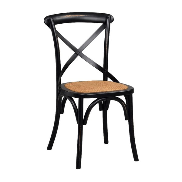 Černá jídelní židle s ratanovým výletem Rowico Gaston