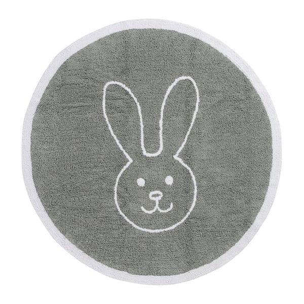 Šedý bavlněný koberec Happy Decor Kids Bunny, ⌀ 140 cm