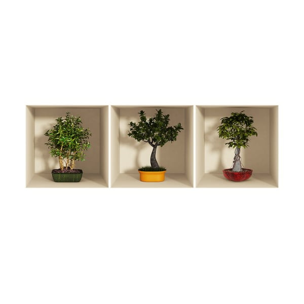 3 kleebise komplekt 3D-efektiga Bonsai puudega - Ambiance-image-2