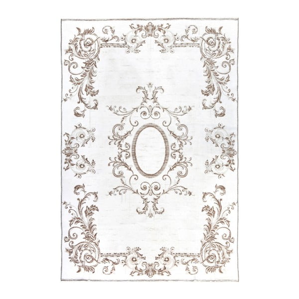 Oboustranný bílo-hnědý koberec Vitaus Ally, 77 x 200 cm