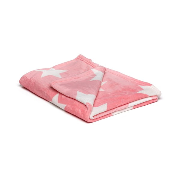 Růžová mikroplyšová deka My House Stars, 150 x 200 cm